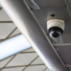 CCTV security camera installed in a business for security monitoring and surveillance.