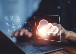 A graphic illustrating the concept of computer cloud file storage.